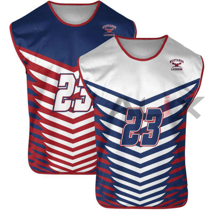 Men's Lacrosse Tank Top High Quality 100% Polyester New Design Custom Sublimation Reversible Jersey Unisex image 0