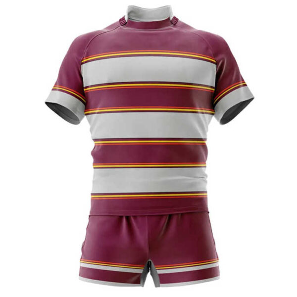OEM top quality new design team sport club quick dry Sublimated printing men rugby uniform set Custom breathable