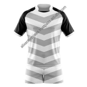 High Quality Custom Embroidery Logo 100% Polyester Casual Rugby Uniform Set Breathable for Adults