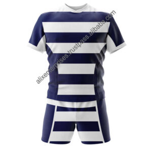 Custom Embroidered Logo Rugby Uniform Short Sleeves Sportswear Breathable and Soft for Adults