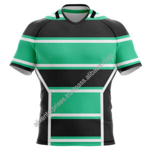 Classic Striped Jersey Rugby Football Wear Breathable Quick Dry Sportswear