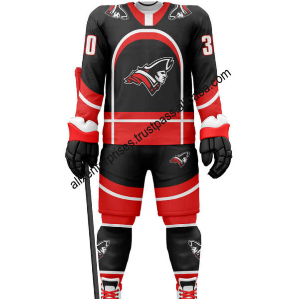 Youth Ice Hockey Uniform Embroidered Logo Ice Hockey Jersey sublimation Print Jersey