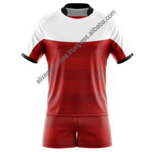 High Quality Custom Embroidery Logo 100% Polyester Casual Rugby Uniform Set Breathable for Adults