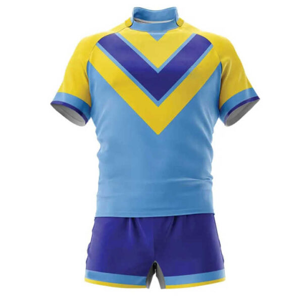 OEM top quality new design team sport club quick dry Sublimated printing men rugby uniform set Custom breathable